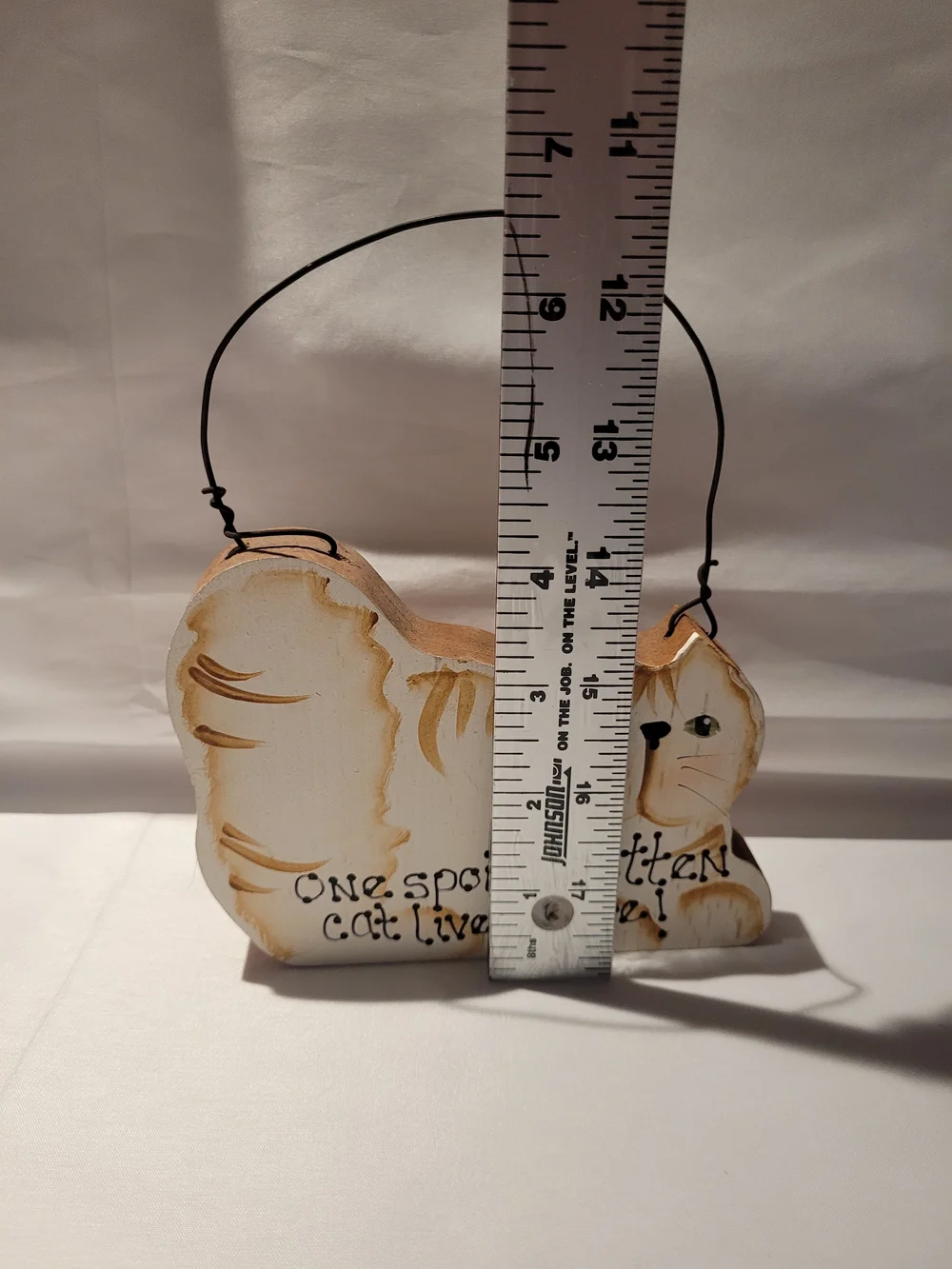 Decorative Cream Cat Sign - One Spoiled Rotten Cat Lives Here